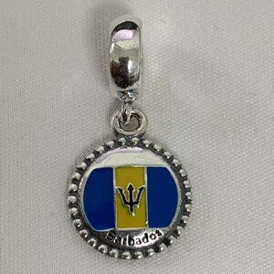 Pandora Barbados Flag Charm, S925 Silver Jewelry